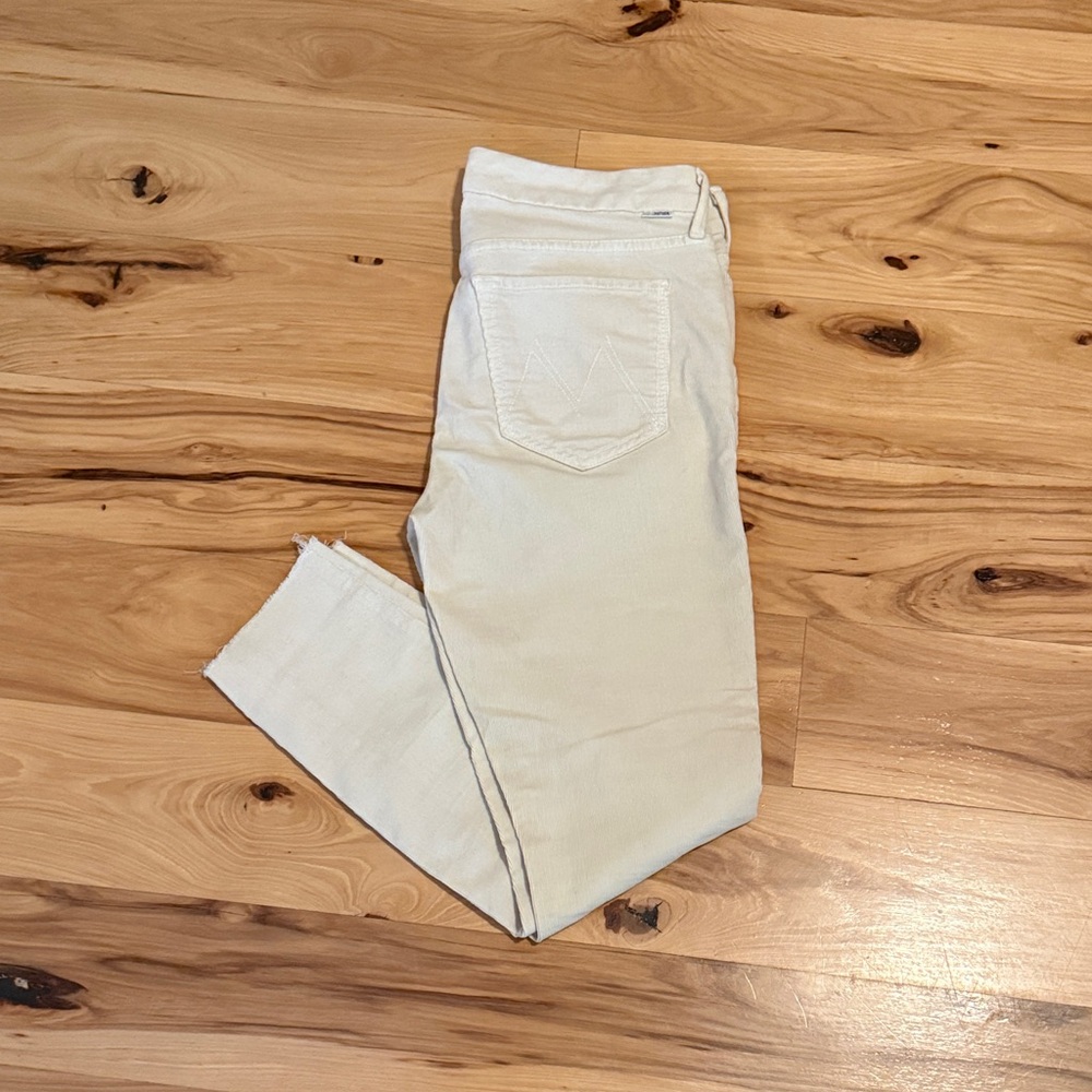 MOTHER Women's Straight Leg Cream Jeans